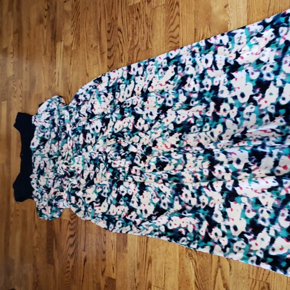 (L) Vince Camuto Art Deco Keyhole Cut Out Colorful Wide Leg Loose Abstract - Picture 8 of 8